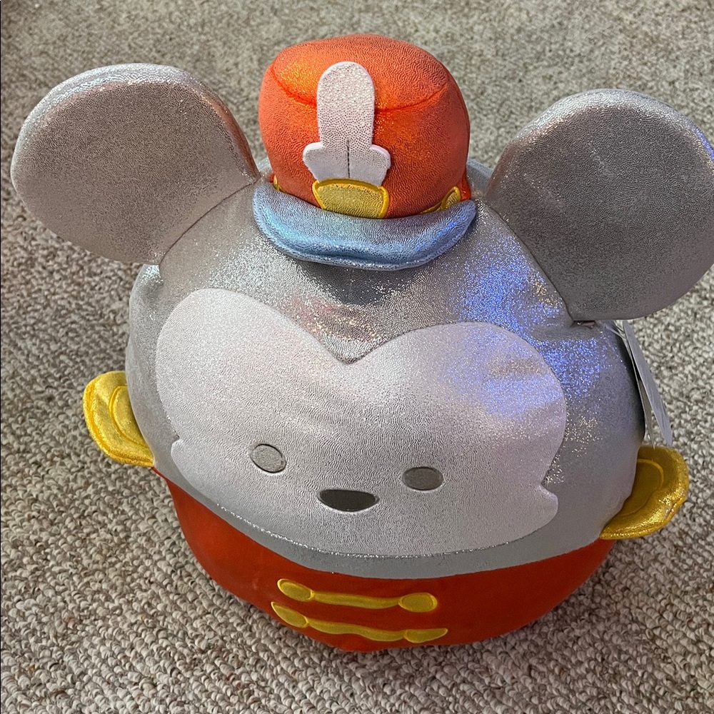 Squishmallows Silver and Red Mouse with Hat